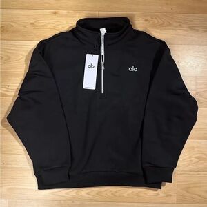 Alo Yoga Accolade 1/4 Zip Pullover Men’s Medium Black Quarter Zip